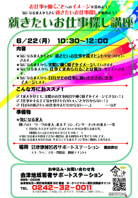 2015.6就きたいお仕事探し講座